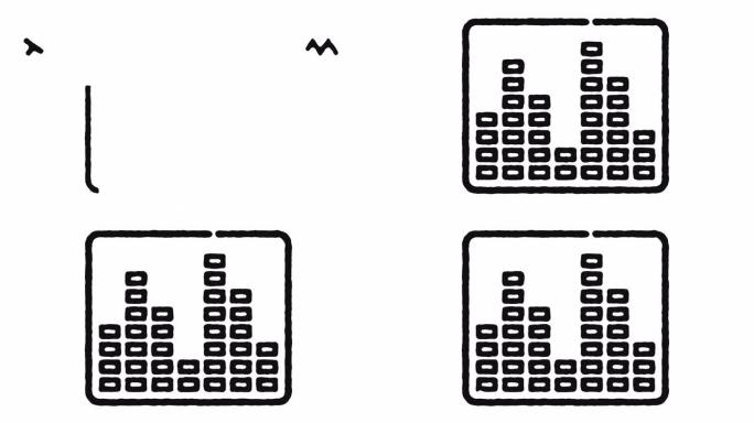 均衡器图标动画素材和阿尔法频道