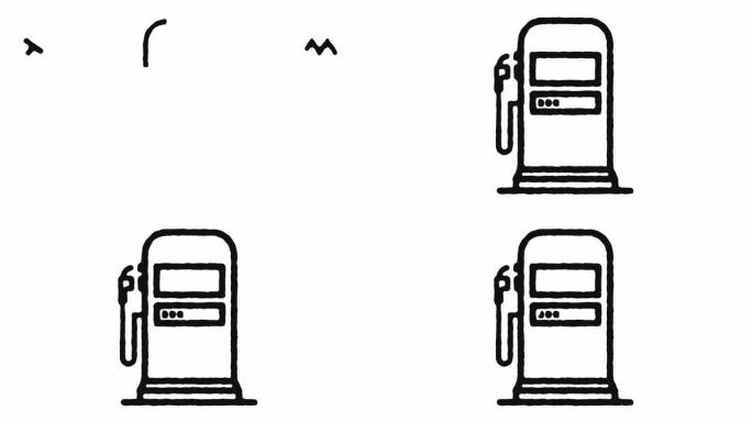 加油站图标动画素材 & 阿尔法频道