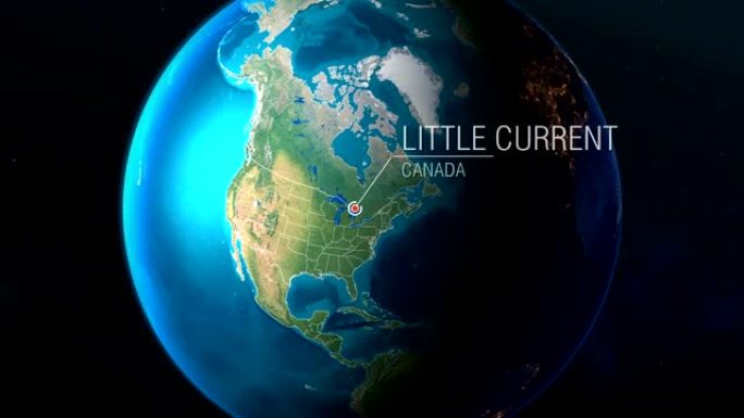 加拿大-小电流-从太空到地球的缩放