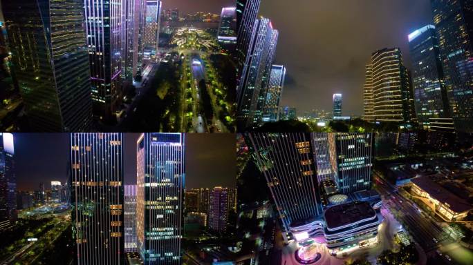 杭州萧山区钱江世纪城夜景高楼大厦