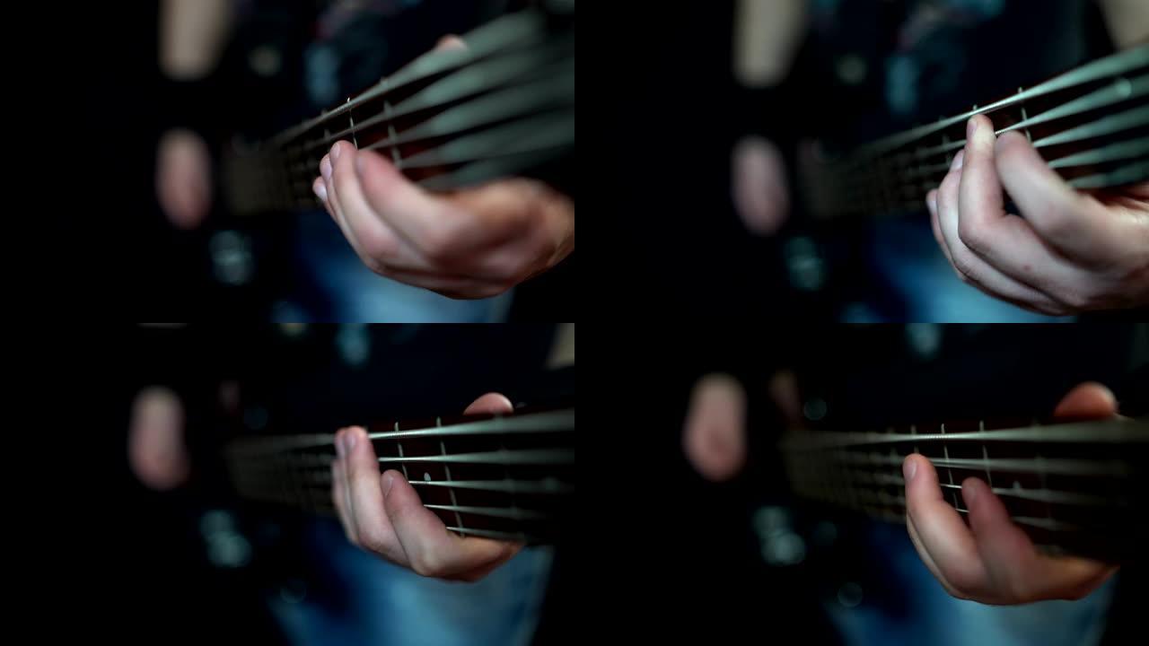 演奏电贝司吉他股票视频