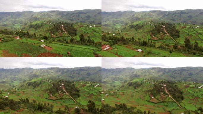 乌干达一个村庄的鸟瞰图