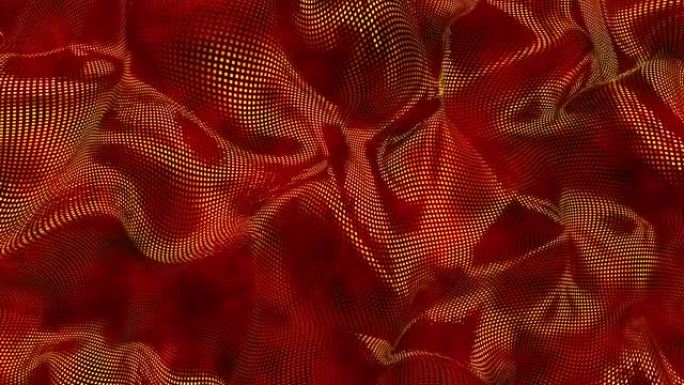 红色闪亮丝绸背景。魅力缎纹理3D渲染循环4k