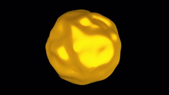 表面凹凸不平的现代抽象金色球体。3D渲染背景，计算机生成