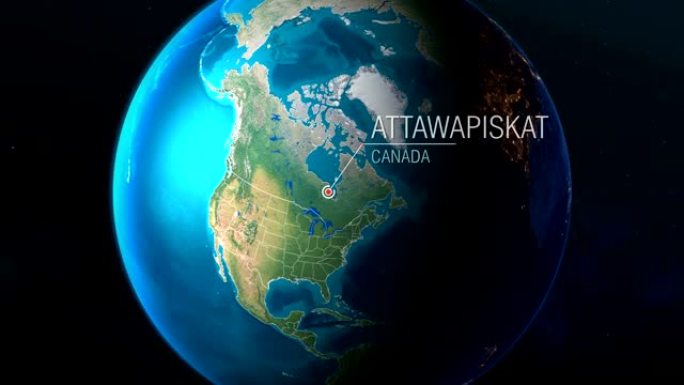加拿大-Attawapiskat-从太空到地球的缩放