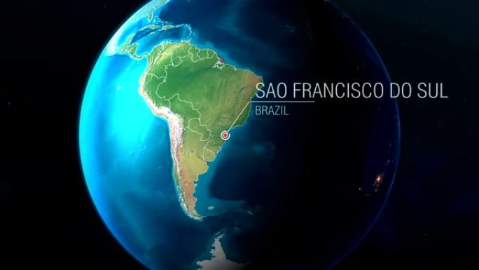 巴西-南旧金山-从太空到地球的缩放