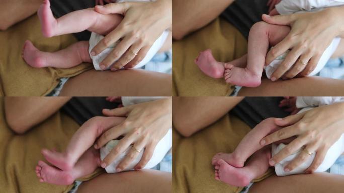 新生婴儿婴儿出生后第一周的腿和脚