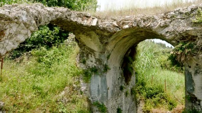 古希腊桥梁或渡槽的废墟。希腊。4K