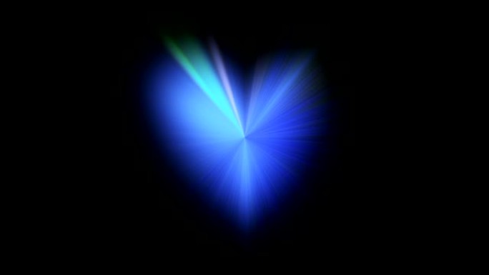发光的心脏散焦蓝色辐射运动