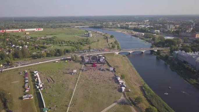 Jelgava市拉脱维亚Zemgale无人机俯视图4K UHD视频的鸟瞰图