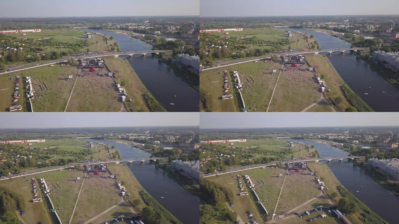 Jelgava市拉脱维亚Zemgale无人机俯视图4K UHD视频的鸟瞰图