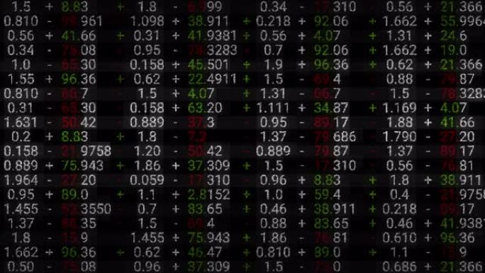 带有红色和绿色指示器的抽象市场份额表的3d渲染