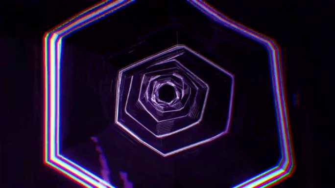 4k抽象霓虹灯数字技术隧道