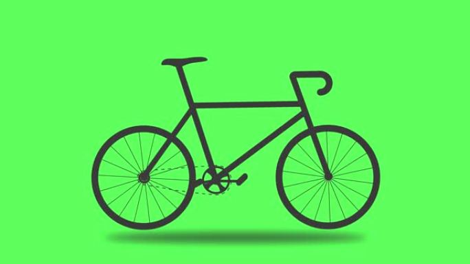 骑自行车越过绿屏