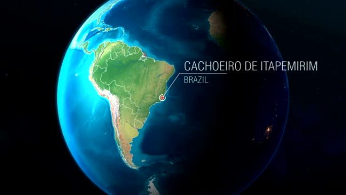 巴西-卡乔埃罗·德·伊塔佩米林-从太空到地球的缩放