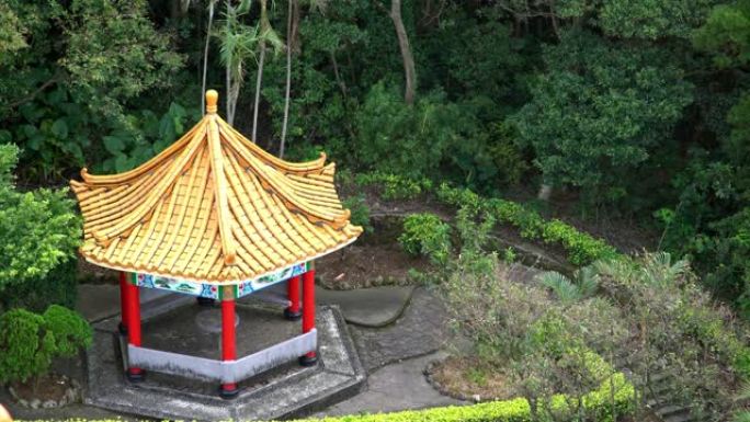 4k鸟瞰图，淡水天元寺内美丽的中国馆