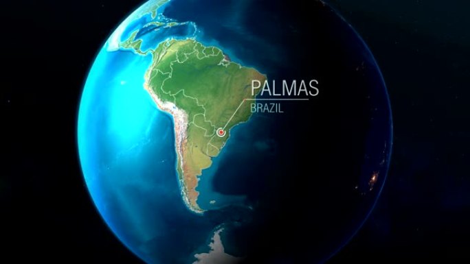 巴西-帕尔马斯-从太空到地球的缩放