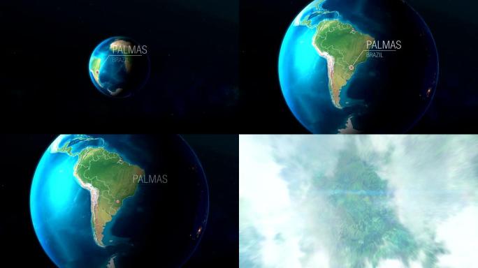 巴西-帕尔马斯-从太空到地球的缩放