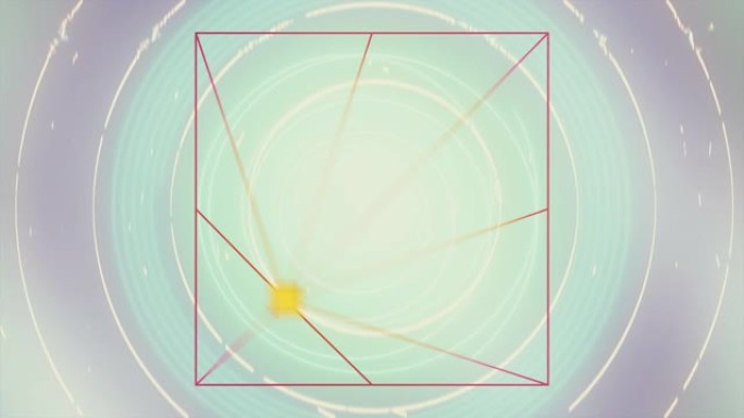 抽象背景、环形正方形和连接线