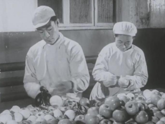 食品罐头厂 生产 水果罐头 60年代