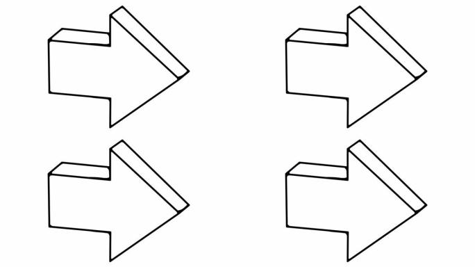 箭头右白板动画4k镜头