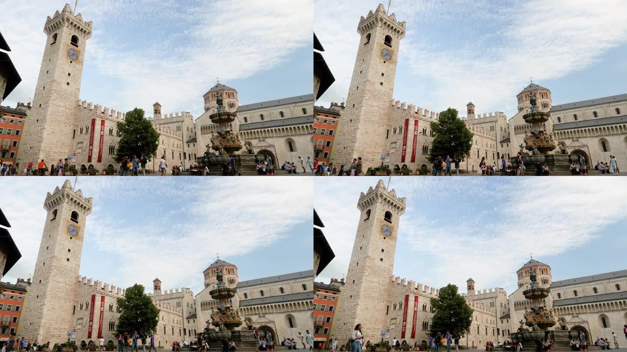特伦托的主教座堂广场和普莱托里奥宫