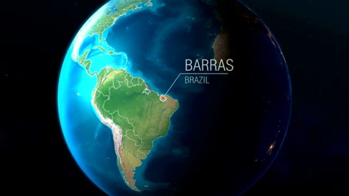 巴西-巴拉斯-从太空到地球的缩放