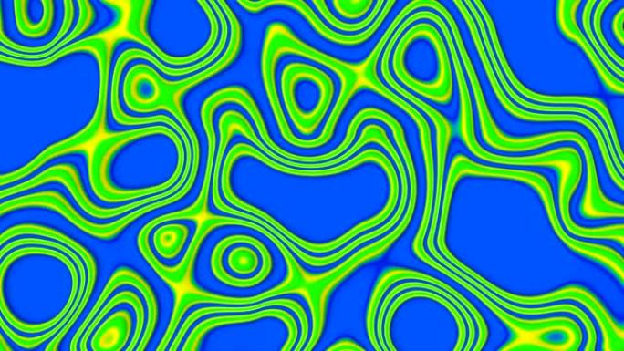 蓝绿抽象波浪背景，无缝循环。