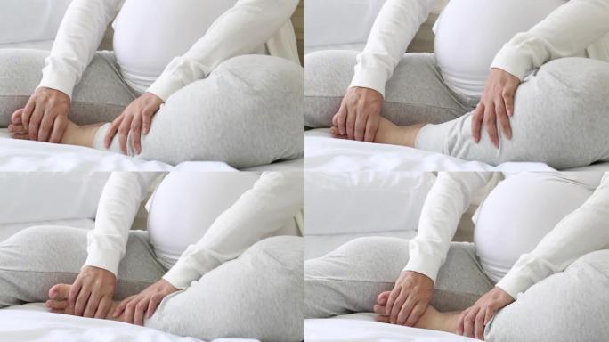 孕妇腿部抽筋，怀孕疼痛概念
