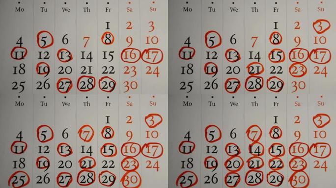 在日历上标记日期