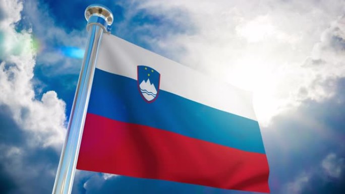 4K斯洛文尼亚旗-可循环股票视频