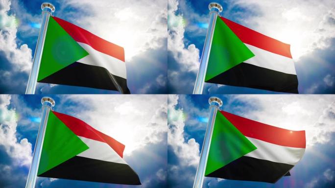 4K苏丹旗-可循环股票视频
