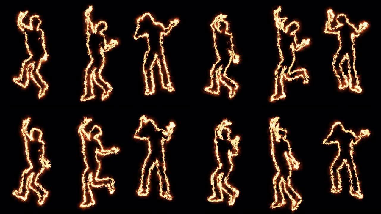 男性跳舞火热的轮廓