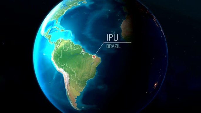 巴西-Ipu-从太空到地球的缩放