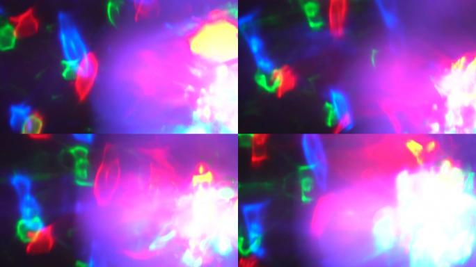 快速移动的抽象彩色粒子，反射，阴影4k镜头。