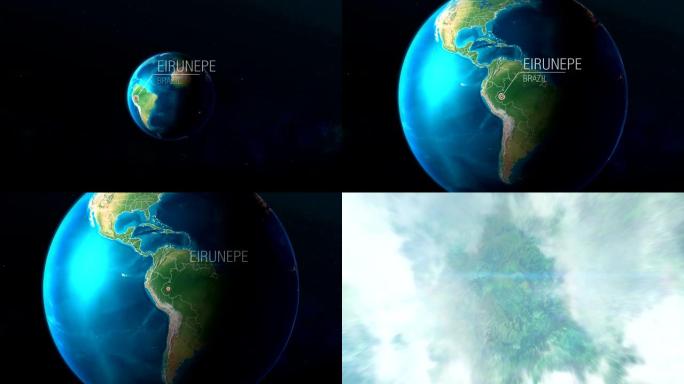 巴西-Eirunepe-从太空到地球的缩放