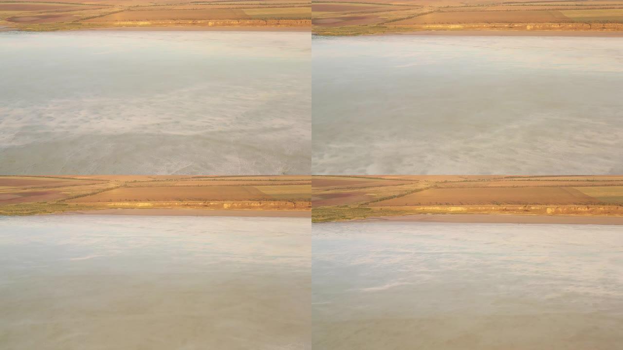 乌克兰米科拉伊夫州图兹拉盐湖的表面。从无人机看