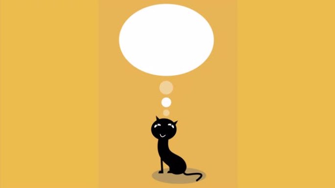 空泡泡动画卡通黑猫
