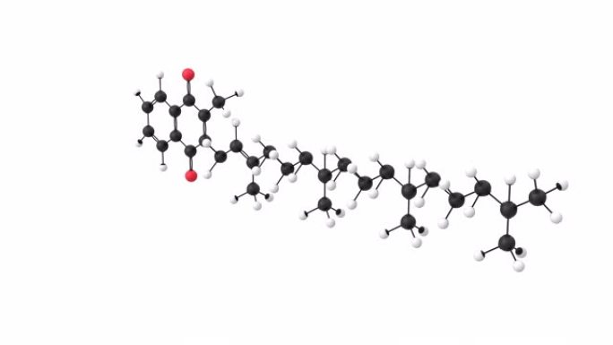 具有alpha层的维生素K1分子的3D动画