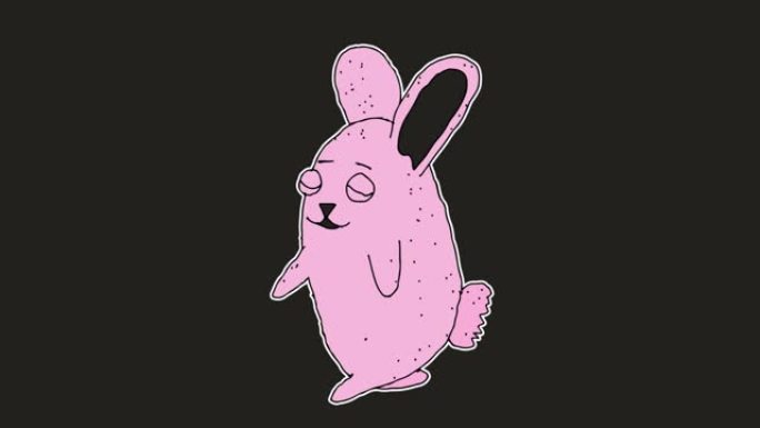 兔子的手绘黑色背景动画