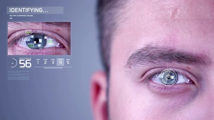 授予视网膜眼睛扫描生物识别安全眼睛扫描访问权限