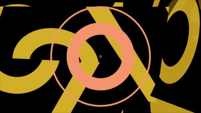 2d平黄色抽象技术几何视频动画