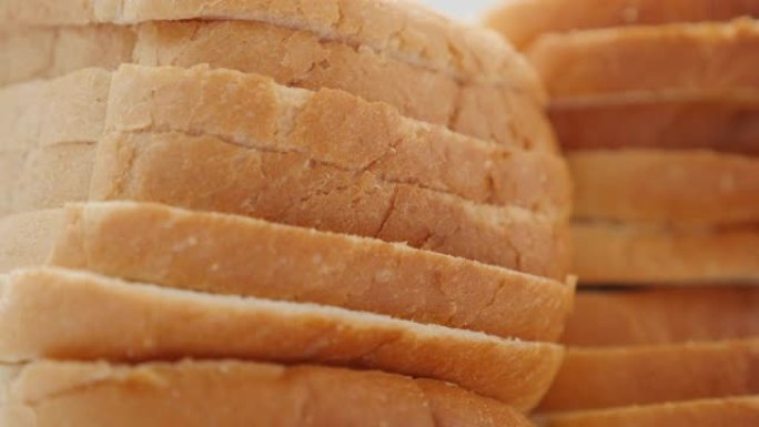 烤面包块特写食物背景慢倾斜4K
