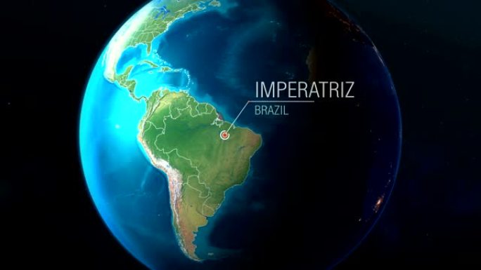 巴西-Imperatriz-从太空到地球的缩放
