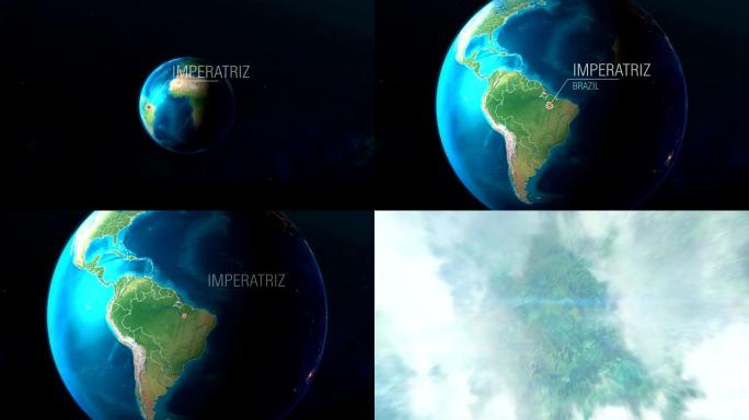 巴西-Imperatriz-从太空到地球的缩放