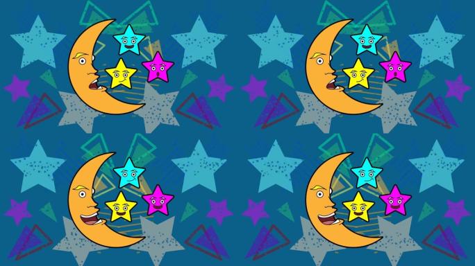 月亮和星星简单的运动动画
