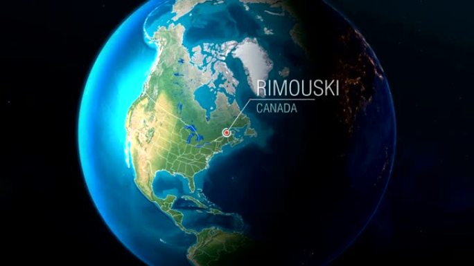 加拿大-Rimouski-从太空到地球的缩放