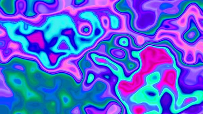 大理石玛瑙石质表面背景视频-彩色青色紫色紫色绿色