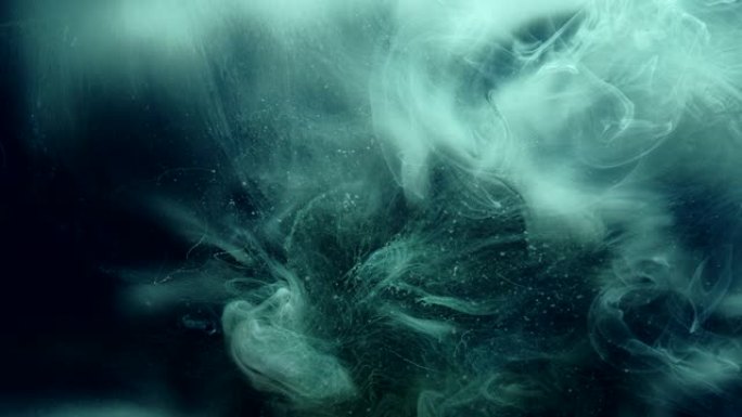 滴漆水蓝绿色抽象烟气流