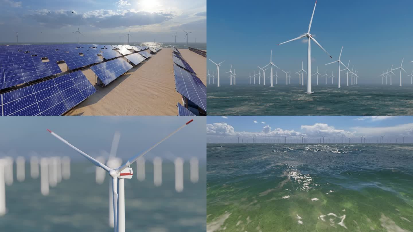 4k风机风电风力水电海上新能源